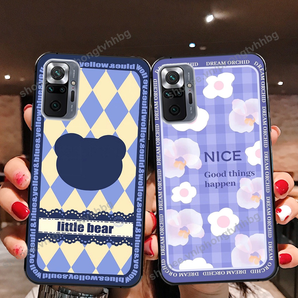 Ốp lưng Xiaomi Redmi 10 / Redmi note 10 4g 5g / Redmi note 10 Pro in mẫu gấu bo viền , smile mặt cười cực cute đẹp