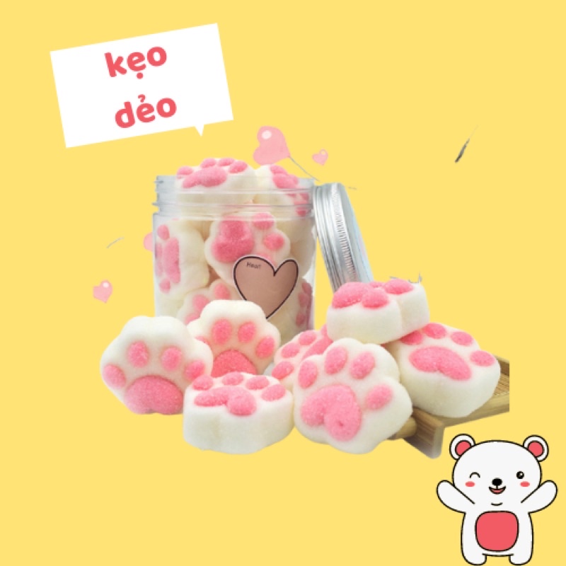 Kẹo Marshmallow Chân Gấu Hồng Cưng Xỉu