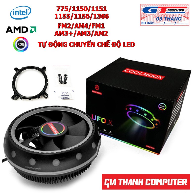 Quạt Tản Nhiệt CPU Coolmoon UFO Fan RGB Tự Chuyển Chế Độ - Chính Hãng Bảo Hành 3T