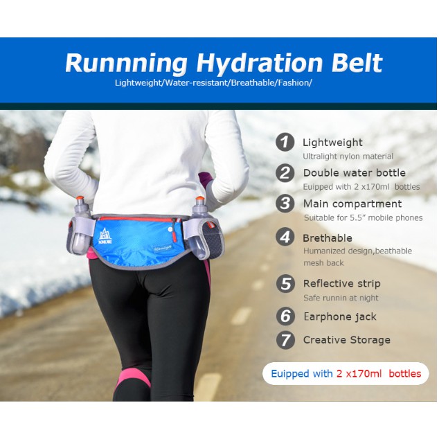 Đai chạy bộ 2 bình nước Aonijie E882