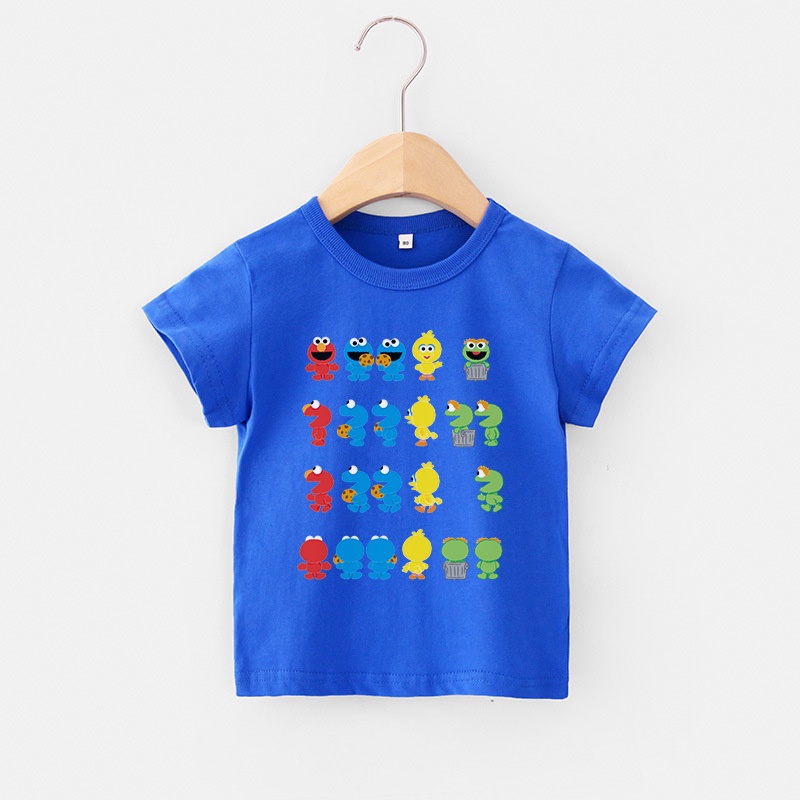 Áo Thun 100% Cotton Mềm Mại In Họa Tiết Hoạt Hình Sesame Street Thời Trang Dành Cho Bé 2022