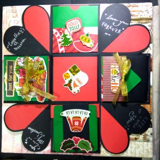 Love box Christmas- explosions box - Size10x10cm