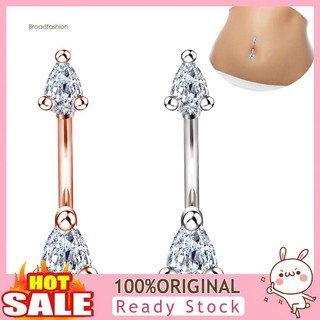 Khuyên xỏ rốn đính đá Zirconia bằng thép không gỉ