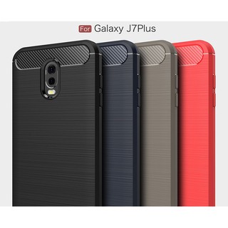 Ốp lưng Samsung Galaxy J7 Plus chống sốc Rugger Armor vân sợi Carbon
