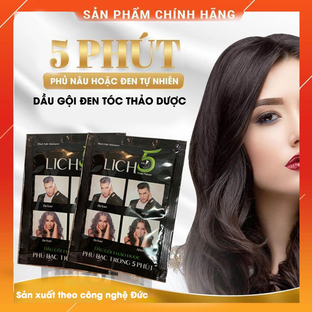 Dầu gội nhuộm tóc Lich 5 - kèm găng tay, hdsd