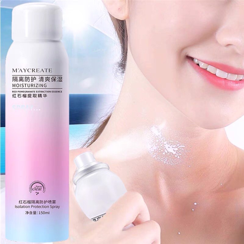 Xịt Chống Nắng Dưỡng Trắng Da MayCreate Moisturizing 150ml Nội Địa Trung