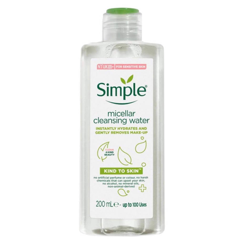 Nước Tẩy Trang Không Cồn Simple Kind To Skin Micellar Cleansing Water 200ml