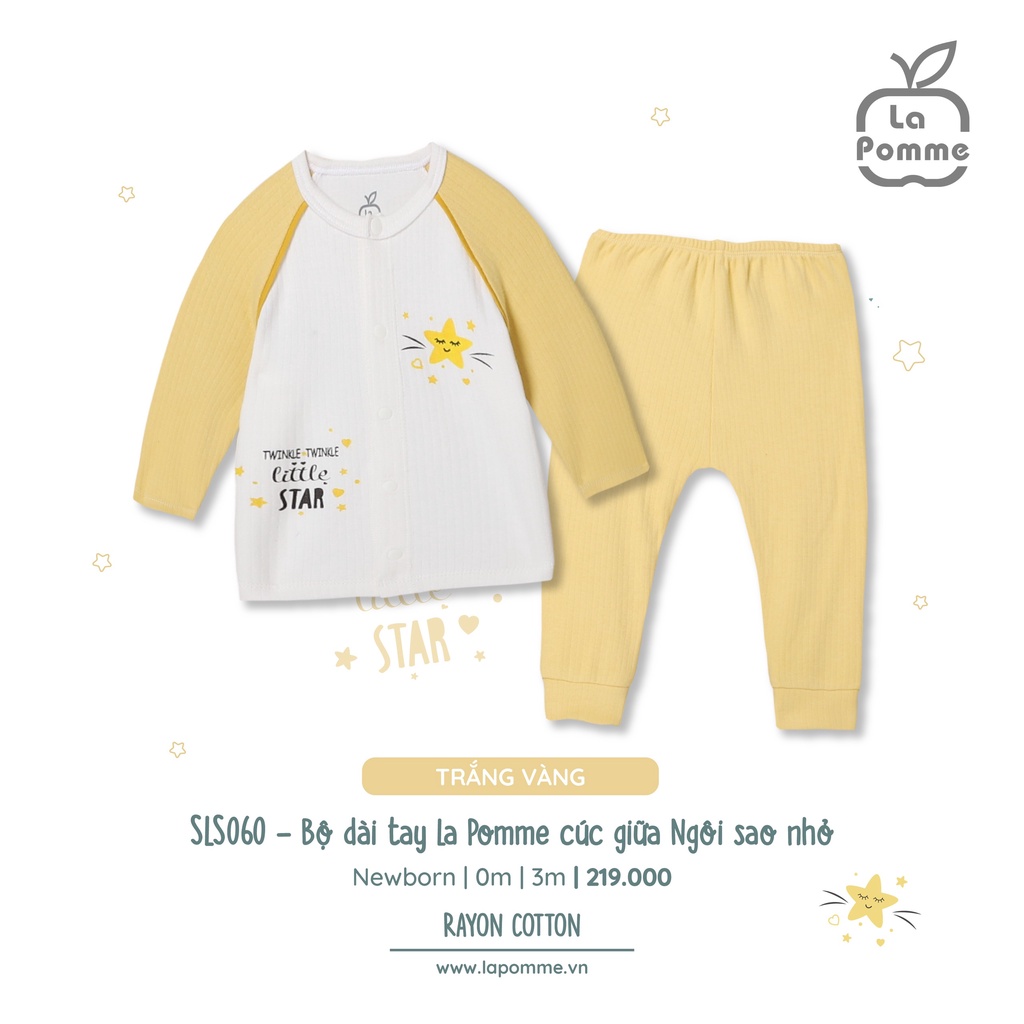 SLS060 Bộ sơ sinh cúc giữa La Pomme Ngôi sao nhỏ - BST Sơ sinh Thu đông La Pomme