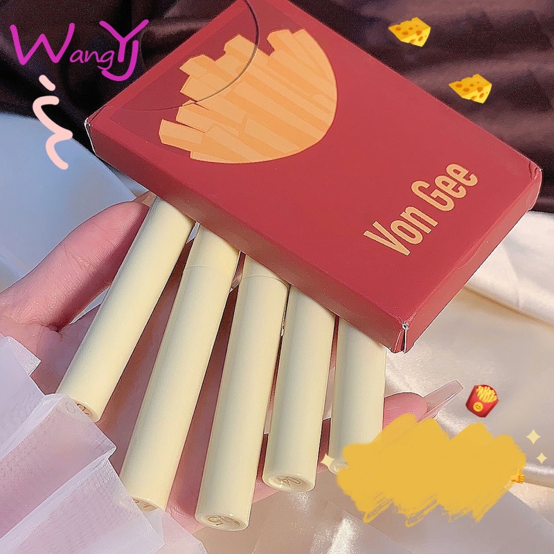 Bộ 5 Son Môi Von Gee Chất Nhung Lì Màu Trắng Trơn Cho Học Sinh