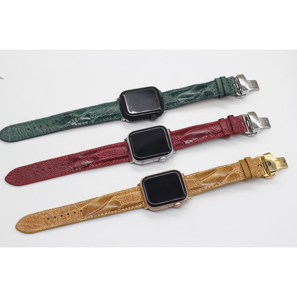 Dây da Apple Watch, Dây Da Đồng Hồ ĐÀ ĐIỂU KHÓA BƯỚM GẬP, bảo hành 6 tháng, Sản Phẩm kèm khóa và Adapter như hình