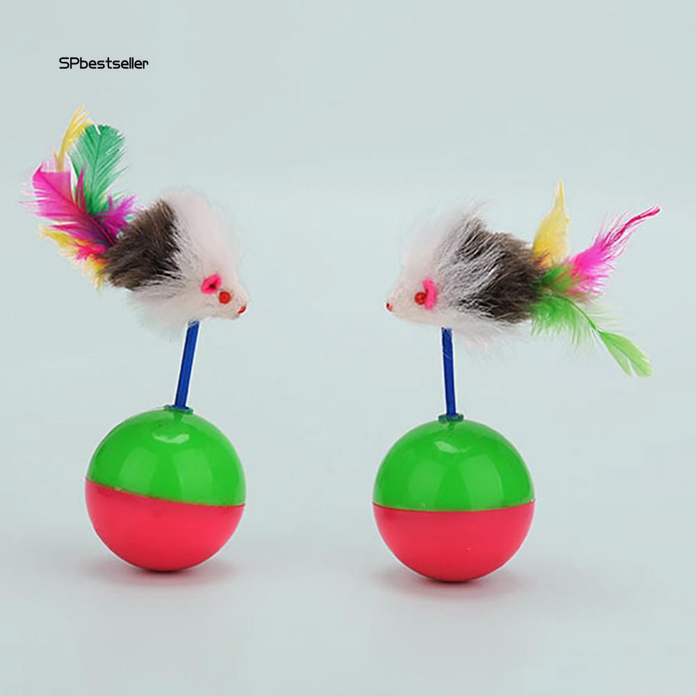 Đồ chơi hình chuột lật đật mini bằng nhựa cho mèo dễ thương