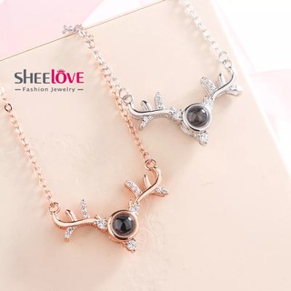 Dây chuyền vòng cổ Bé Hươu sừng tấm Xu hướng phong cách Hàn Quốc ấn tượng