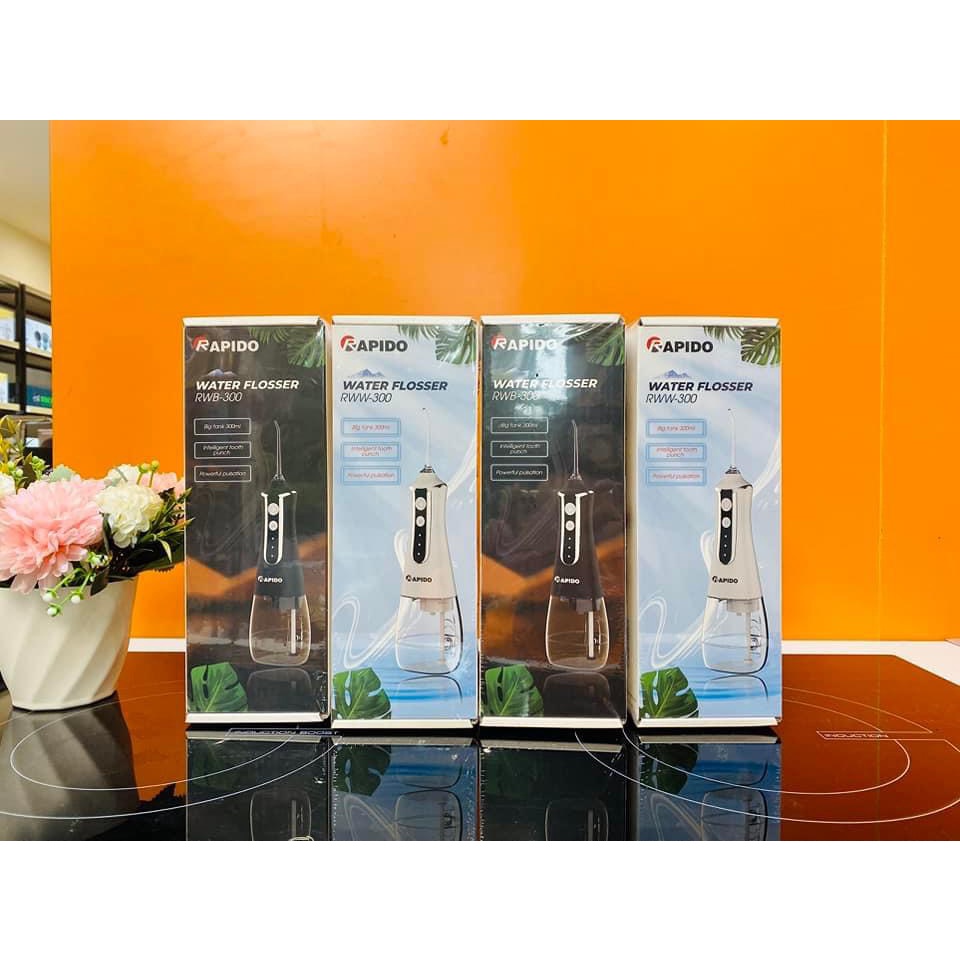 Máy tăm nước Rapido RWB/RWW 300ML - Bàn chải điện thông minh  - Công nghệ Đức- BH chính hãng - Sale 50%