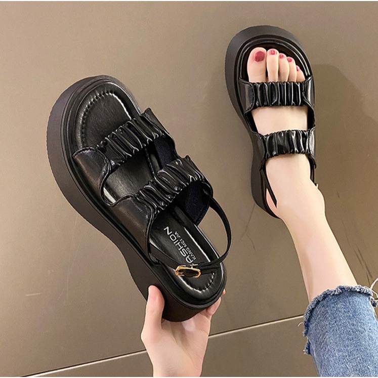 (Có Sẵn - Hàng Tuyển Loại 1) - DÉP SANDAL ĐẾ BÁNH MÌ PHONG CÁCH HÀN QUỐC NEW 2022 MIX MỌI SET ĐỒ