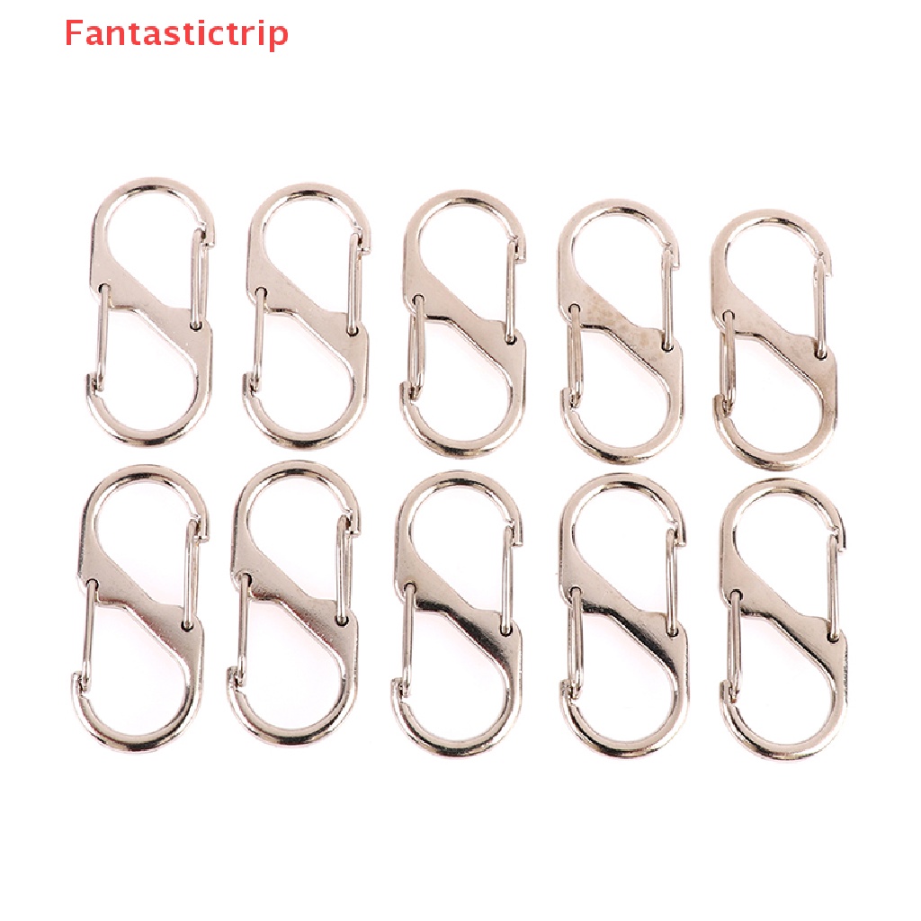 Set 10 Móc Khóa Chữ S Bằng Thép Không Gỉ Đa Năng Tiện Dụng Mới