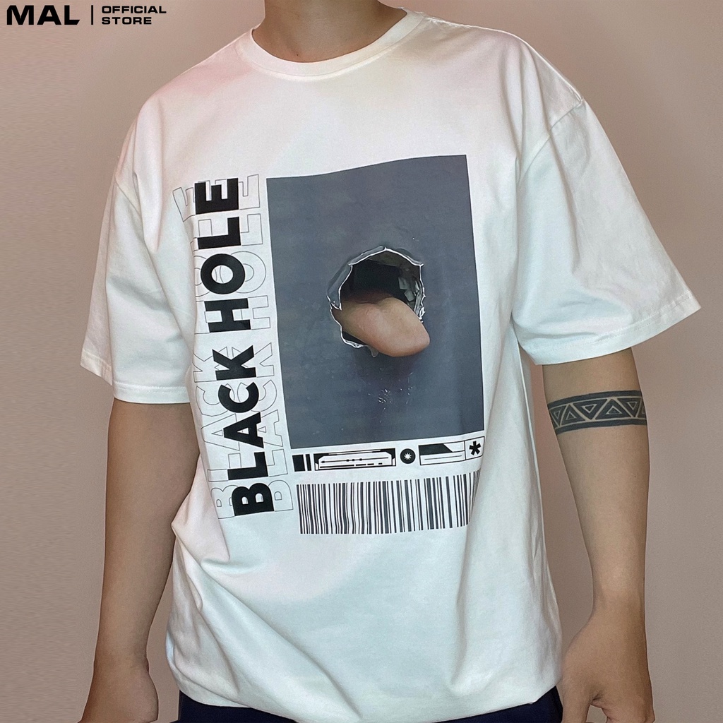Áo Thun Tay Lỡ Unisex BLACK HOLE, Áo Phông Nam Nữ Form Rộng Thời Trang –MALUNI011- MAL STORE