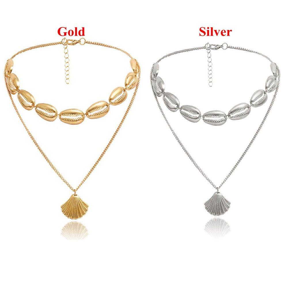 Vòng cổ Nhiều Lớp Vỏ Sò Thời Trang Dành Cho Nữ|Vòng cổ Choker Đi Biển