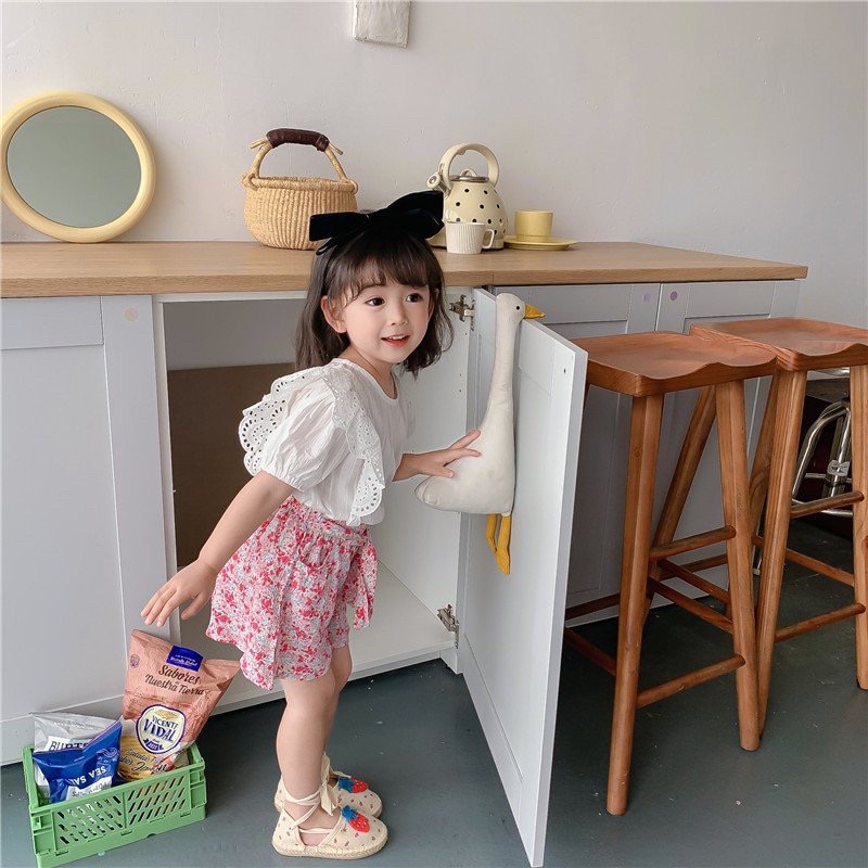 Bộ Melisa áo trắng quần hoa- HÀNG SALE KO ĐỔI TRẢ