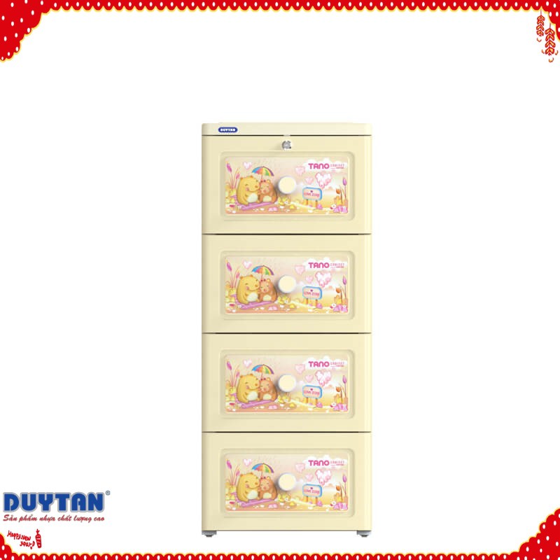 (Hà Nội) Tủ nhựa Duy Tân Tano 4 ngăn-Kem