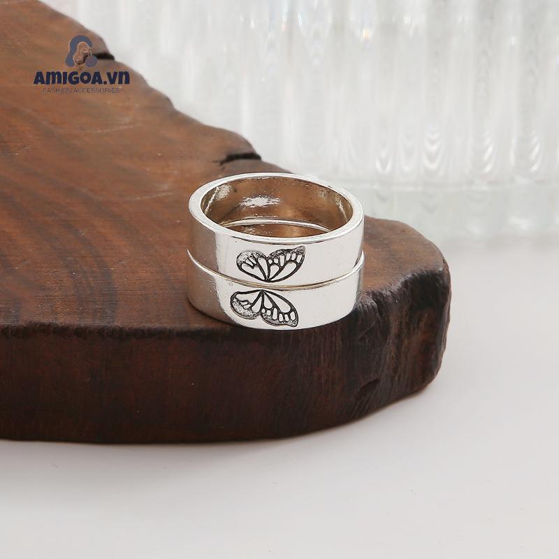 Bộ Nhẫn Kết Hợp Đơn Giản Cho Cặp Đôi