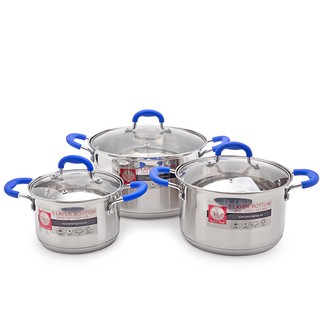 Bộ nồi inox smartcook 3 chiếc cỡ 16cm, 20cm, 24cm-smr3