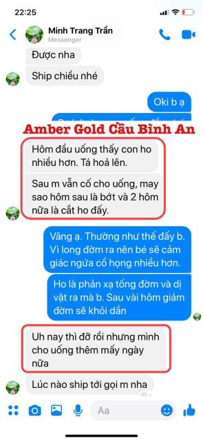 Siro ho tinh chất húng chanh AMBER GOLD Cầu Bình An chai 100ml