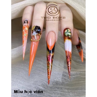 Móng nối nhọn dài , đắp bột không cần nối 2 móng, mong tip