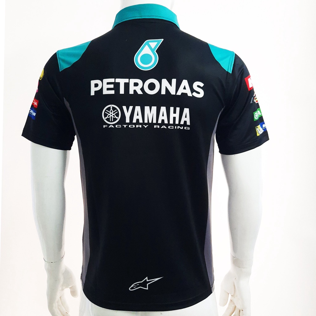 Áo thun tem xe PETRONAS xanh bích CỔ TRỤ  - chất thun lạnh co dãn 4 chiều