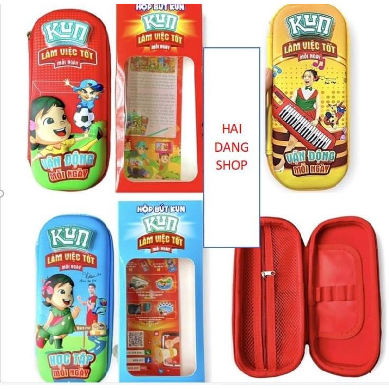 Hộp bút KUN bọc vải có đèn phát sáng