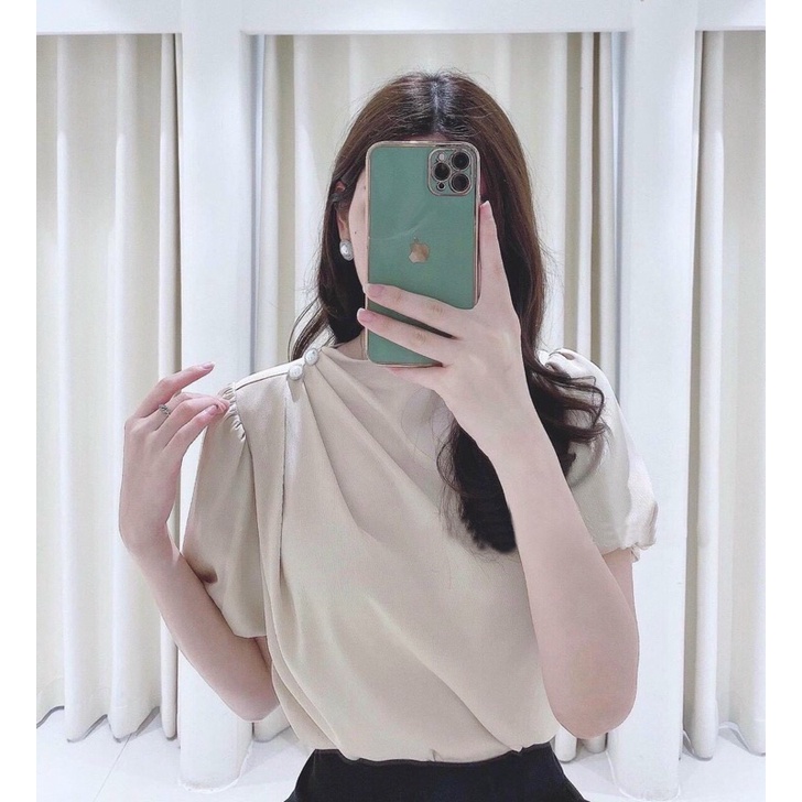 ÁO SƠ MI CỘC TAY BỒNG LI VAI