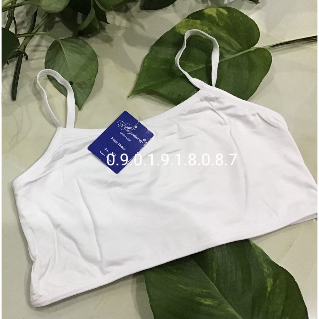 Aó lá học sinh cấp 1 cấp 2, áo lót cotton 2 lớp vải cho bé gái tuổi dậy thì size từ 25kg đến 60kg ALN