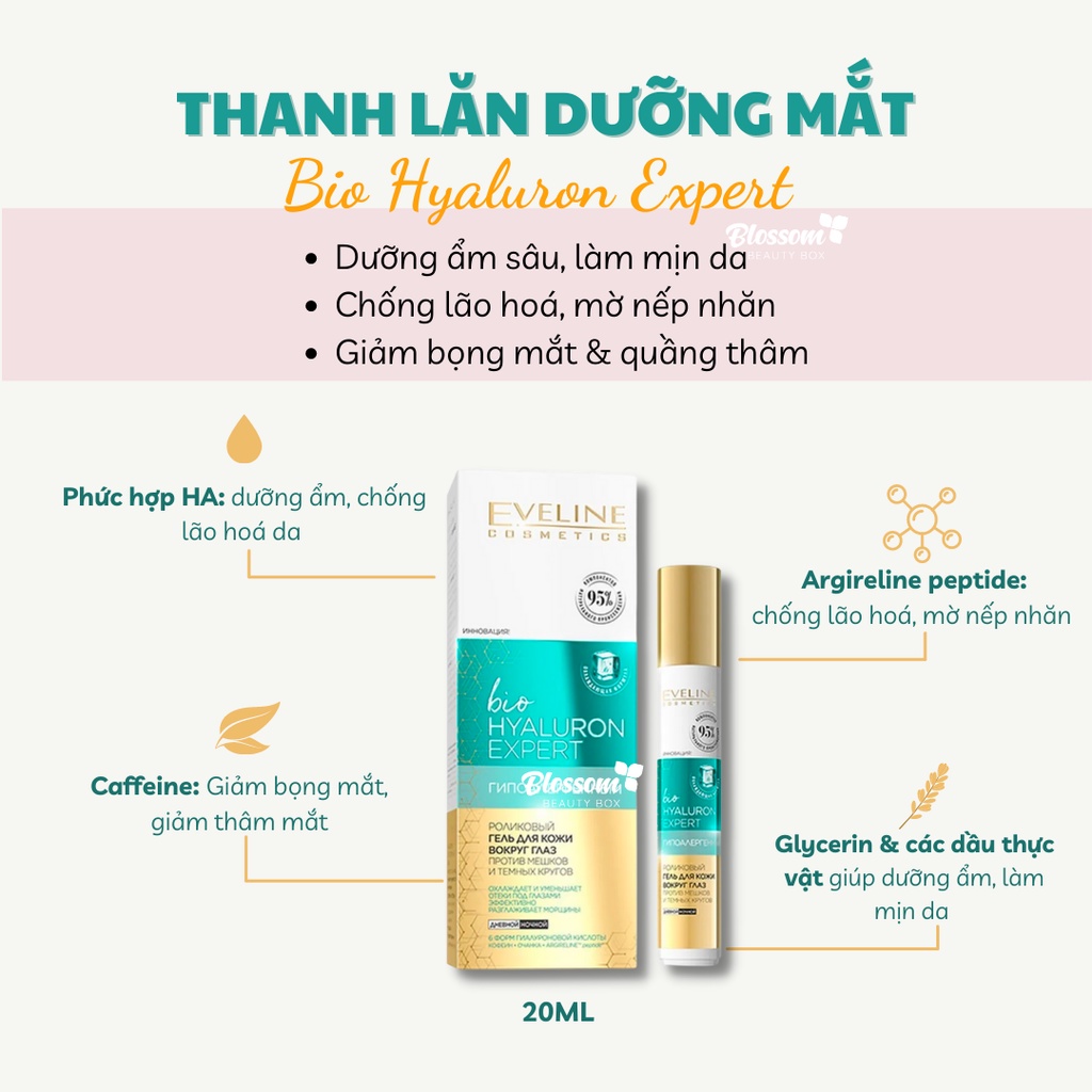 Lăn mắt lạnh Eveline Rollon Hyaluronic 2 in 1