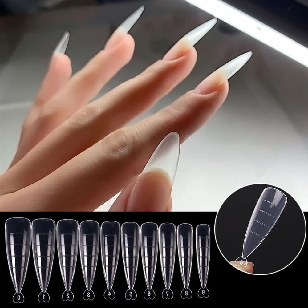 Bộ 100 Móng Tay Giả Trong Suốt Dùng Để Nối Dài Móng