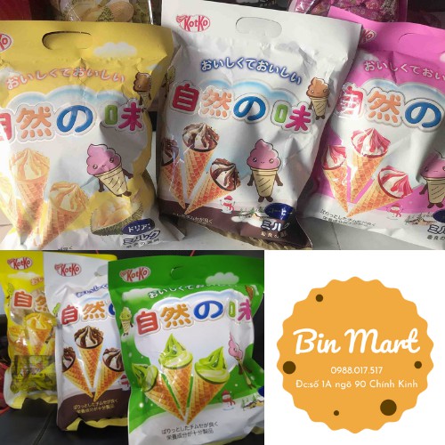 Bánh ốc quế Nhật đủ màu