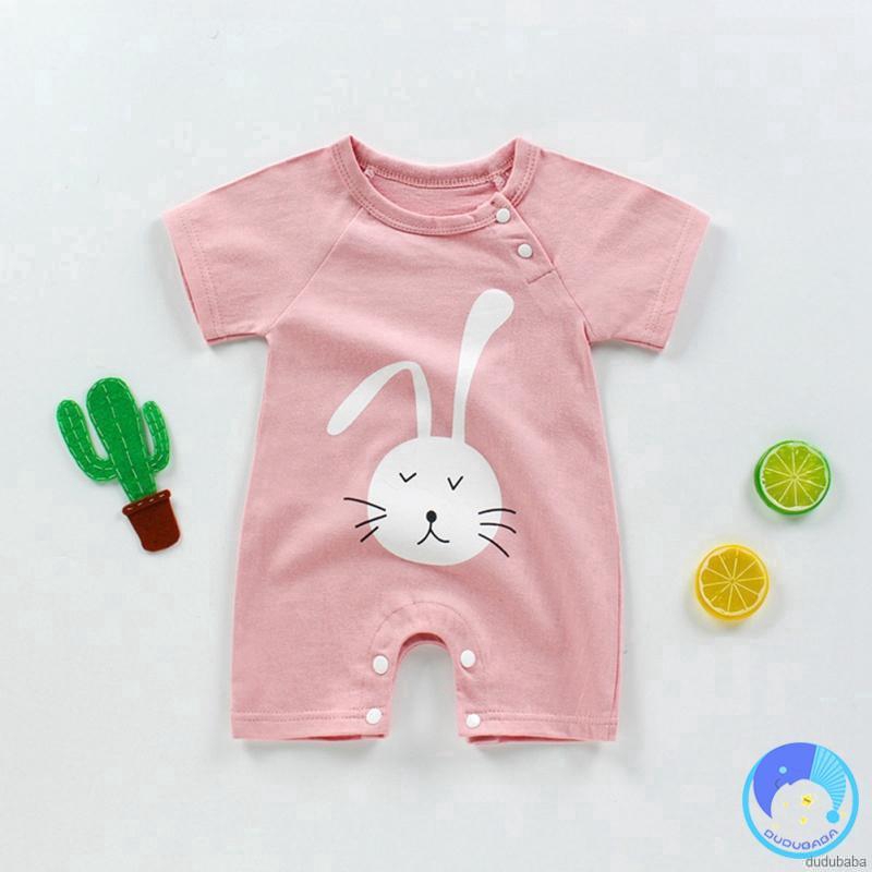 Áo Liền Quần Tã In Hình Hoạt Hình Dễ Thương Cho Bé Gái