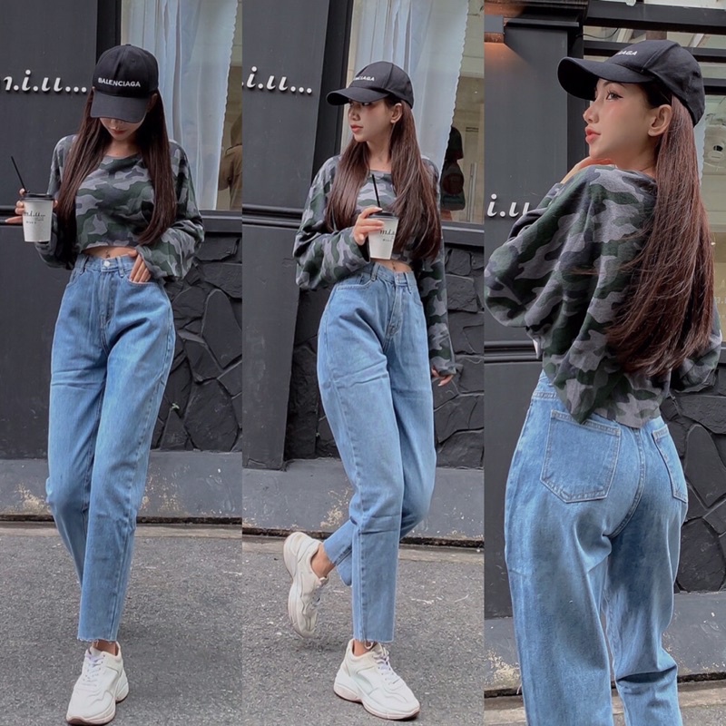 (Hình thật) Áo croptop camo lính Yn