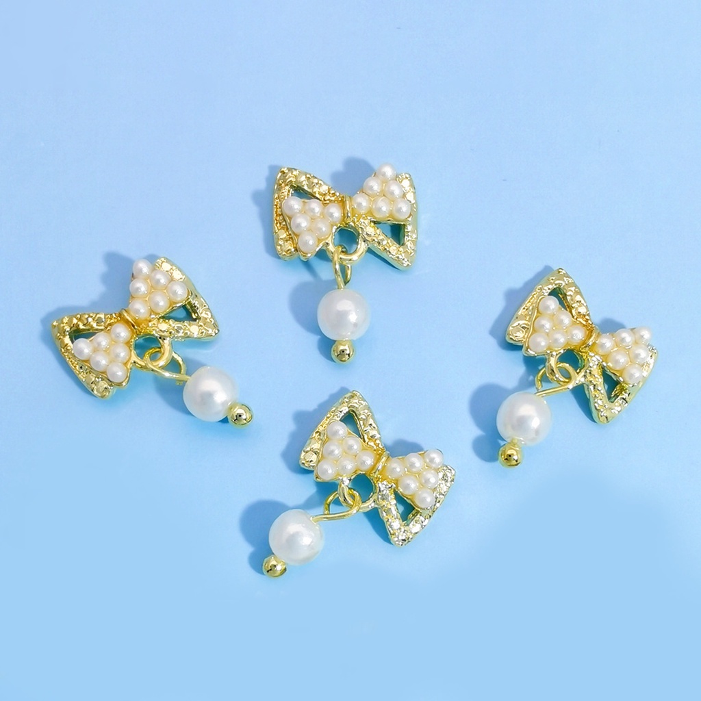 Bộ 10 Phụ Kiện Trang Trí Móng Tay 3D Bằng Hợp Kim Chống Rỉ Sét Màu Sắc Tươi Sáng DIY