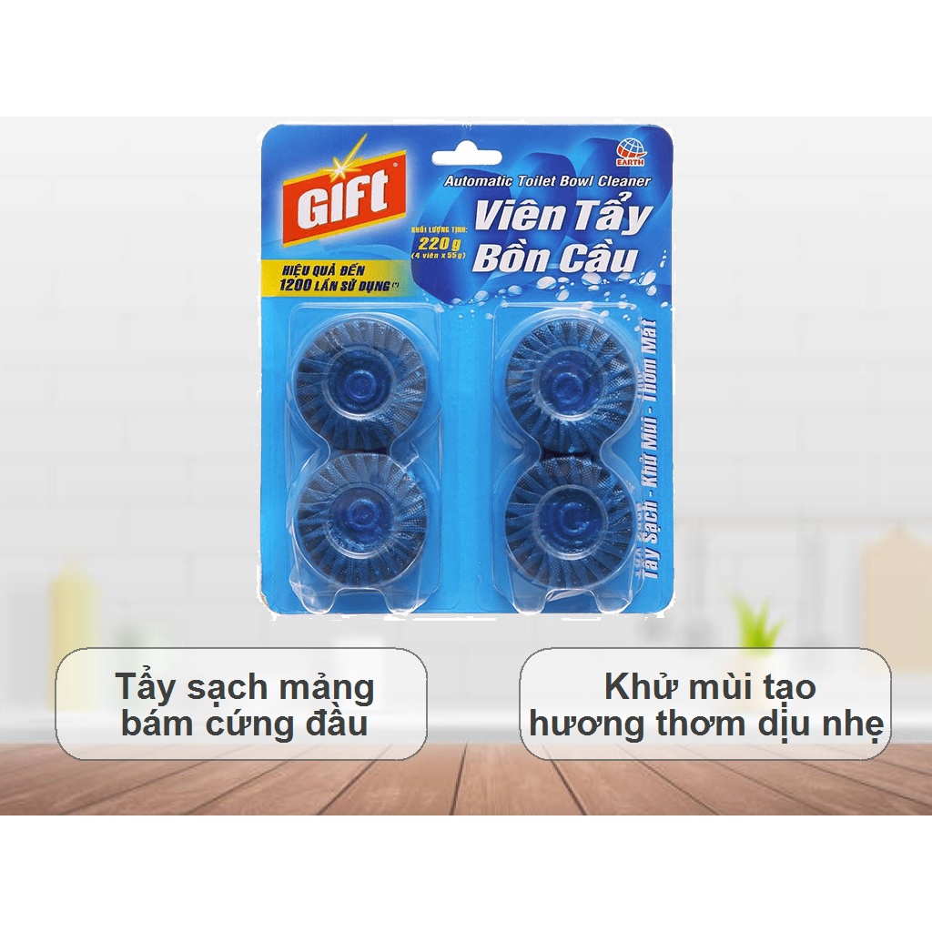 Viên tẩy bồn cầu Gift (vỉ 4 viên*55g)