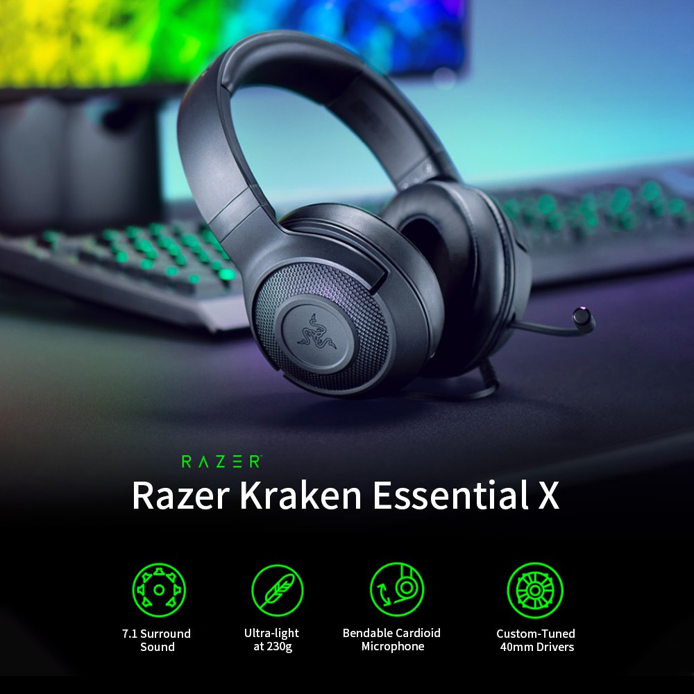 Razer Kraken X 3.5MM Interface Standard Edition 7.1 Tai nghe chơi game siêu nhẹ âm thanh vòm
