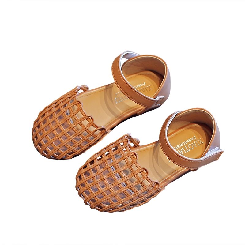 Nữ Giày Sandal Mùa Hè 2021 Trẻ Em Mới Của Đế Mềm Dệt Bơm Thời Trang Bé Gái Công Chúa Nhỏ Giày Trung Và Con Lớn