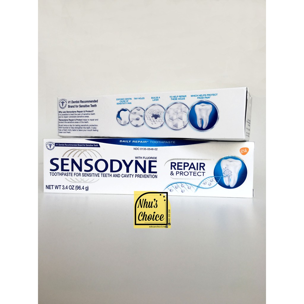 [Hàng Mỹ Nhu's Choice] Kem đánh răn.g Phục hồi răng nhạy cảm Sensodyne Repair & Protect Sensitive Toothpaste 3.4oz/ 96.4