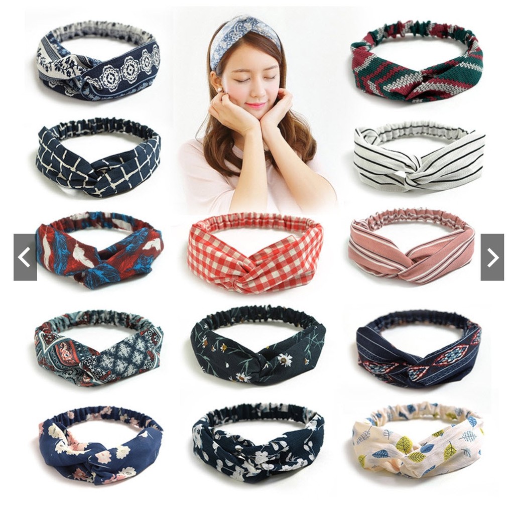 [HCM] Băng đô nữ Hàn Quốc vải cao cấp nhiều họa tiết dễ thương