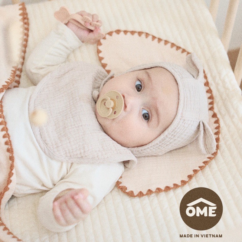 set mũ  yếm cho bé 0-6m