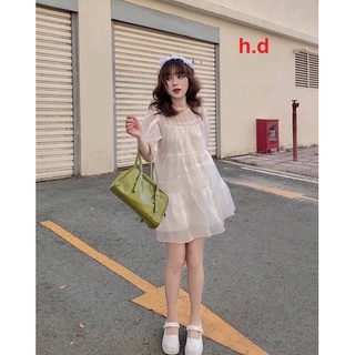 Đầm Voan Tơ 2 Lớp Tiểu Thư Ulzzang Quốc Siêu Đẹp
