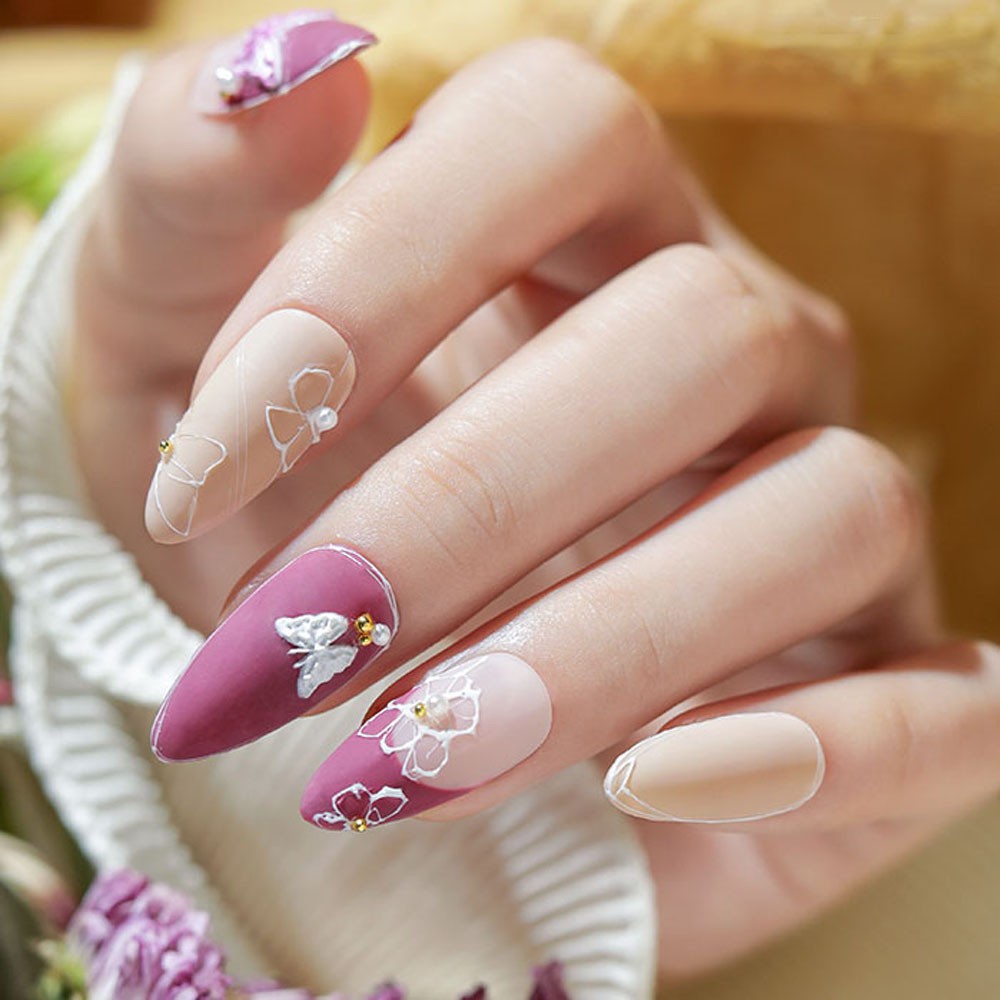 [Hàng mới về] Nhãn Dán Trang Trí Móng Tay Hình Bướm 3D Diy