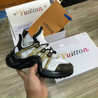 Giày LV. đen vàng hàng 1:1 chất lượng ( full phụ kiện + freeship )
