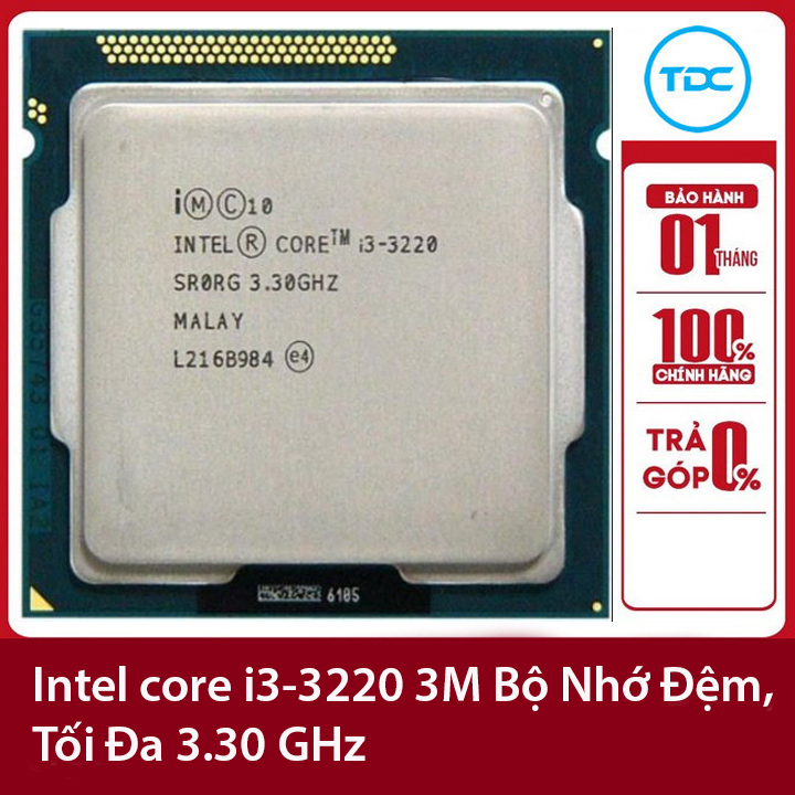 Bộ vi xử lý Intel CPU Core i3-3220 3.30GHz ,55w 2 lõi 4 luồng, 3MB Cache Socket Intel LGA 1155 | BigBuy360 - bigbuy360.vn