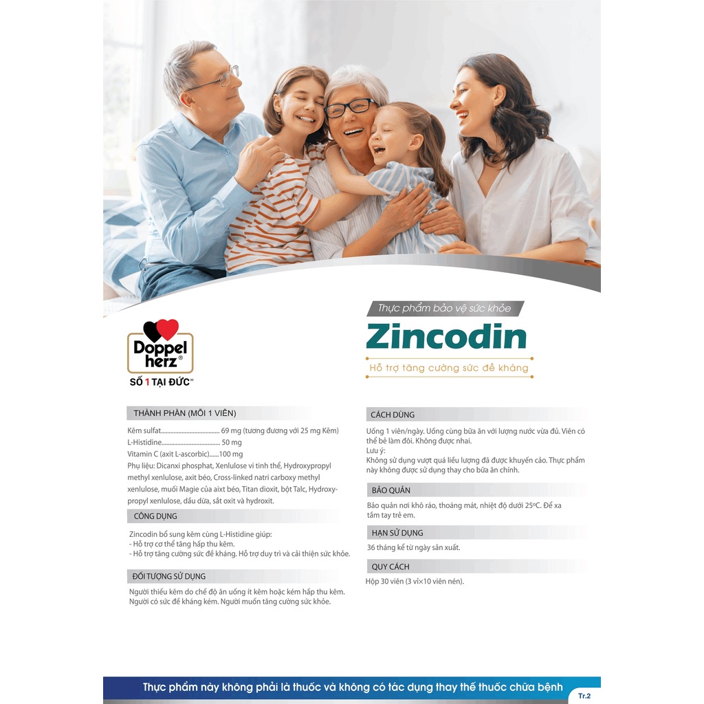 Viên uống bổ sung kẽm và hỗ trợ tăng cường sức đề kháng Doppelherz Zincodin