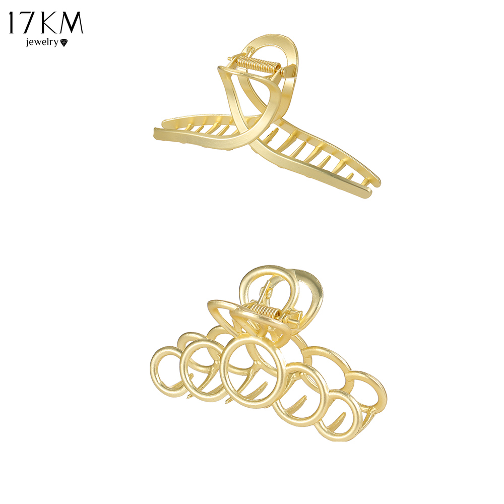 Kẹp Tóc 17KM Đính Ngọc Trai Màu Vàng Cỡ Lớn Thanh Lịch Cho Nữ