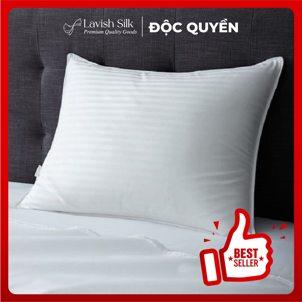 Gối Lông Vũ Cao Cấp Lavish Silk êm ái dành cho gia đình và khách sạn - Sọc 3F